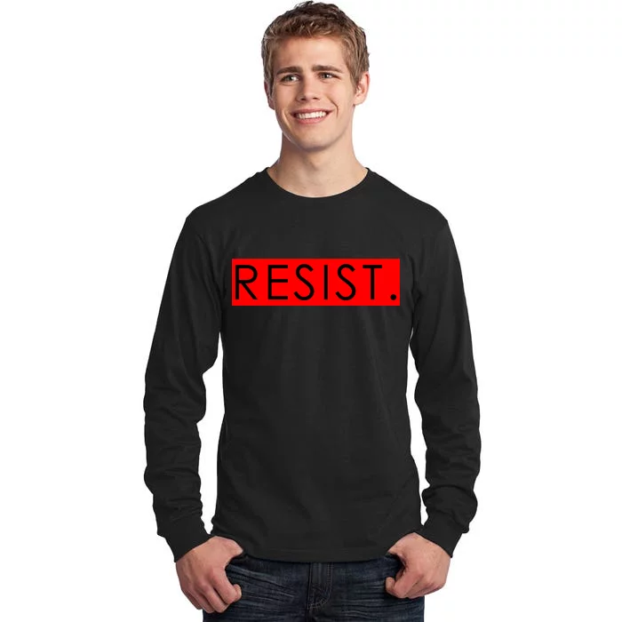 Resist Campaign Red Box Logo Anti-Trump Tall Long Sleeve T-Shirt