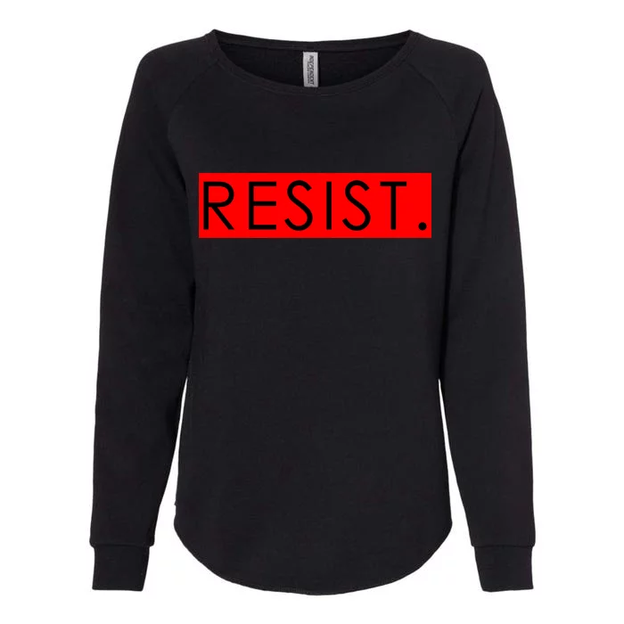 Resist Campaign Red Box Logo Anti-Trump Womens California Wash Sweatshirt