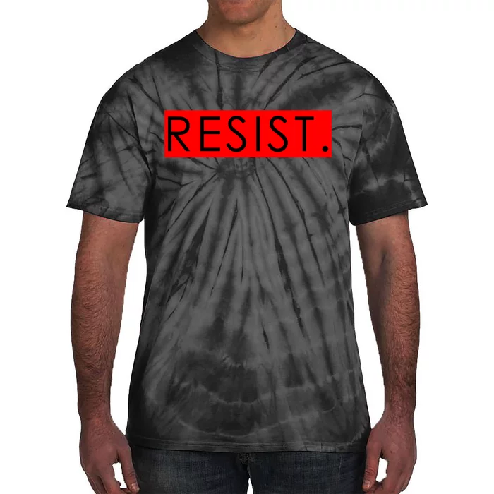 Resist Campaign Red Box Logo Anti-Trump Tie-Dye T-Shirt