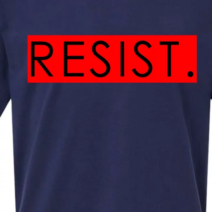 Resist Campaign Red Box Logo Anti-Trump Sueded Cloud Jersey T-Shirt