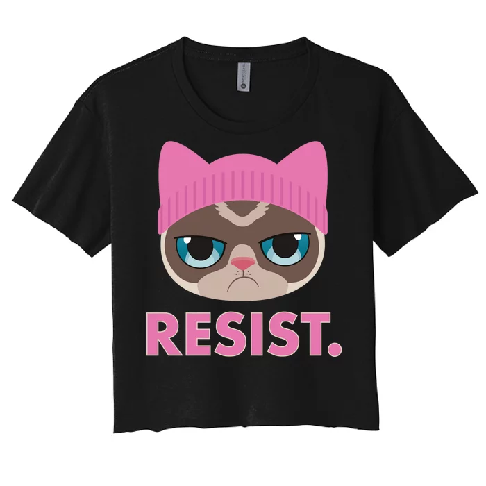 Resist Cat Women's Crop Top Tee