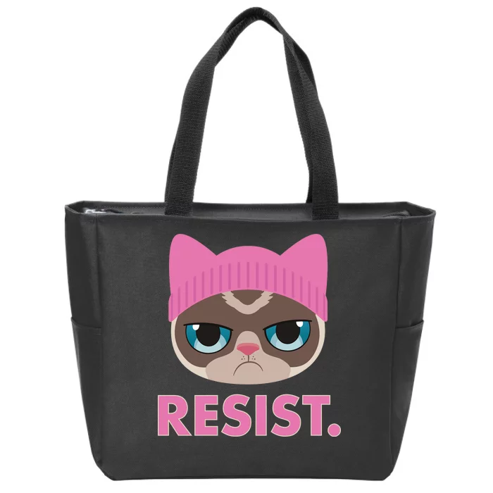 Resist Cat Zip Tote Bag