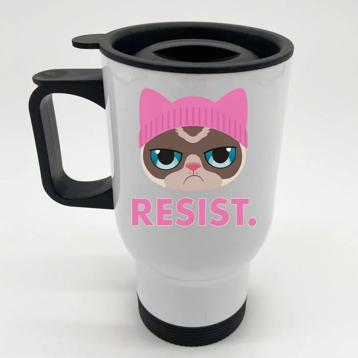 Resist Cat Front & Back Stainless Steel Travel Mug