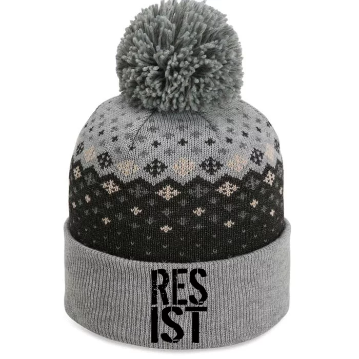 Resist Distressed The Baniff Cuffed Pom Beanie