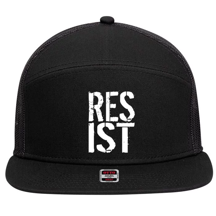 Resist Distressed 7 Panel Mesh Trucker Snapback Hat