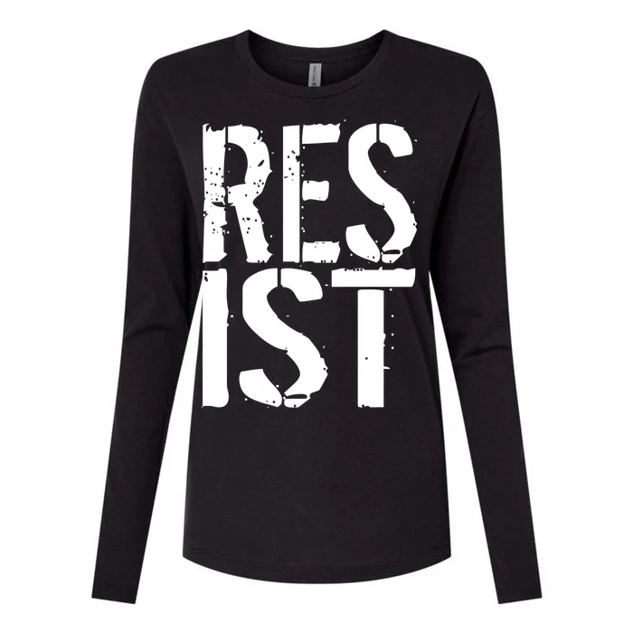 Resist Distressed Womens Cotton Relaxed Long Sleeve T-Shirt