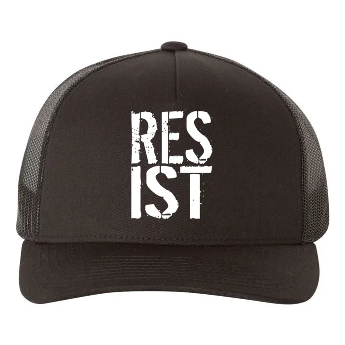 Resist Distressed Yupoong Adult 5-Panel Trucker Hat