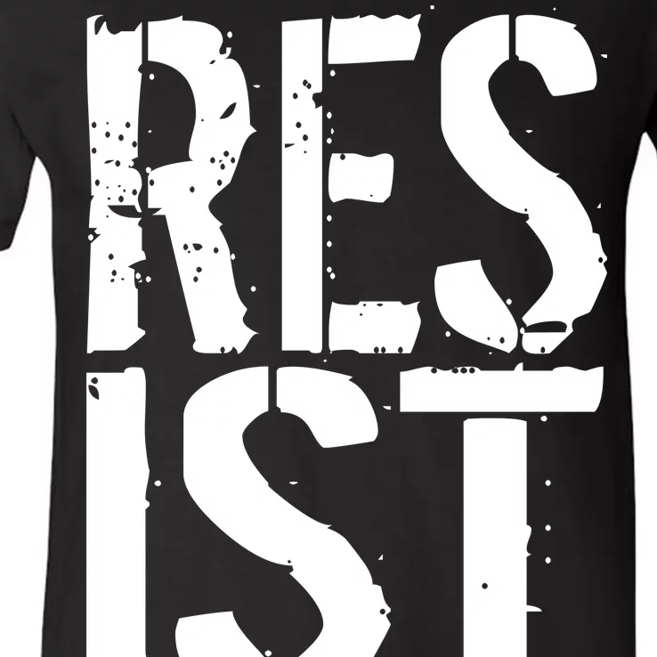 Resist Distressed V-Neck T-Shirt