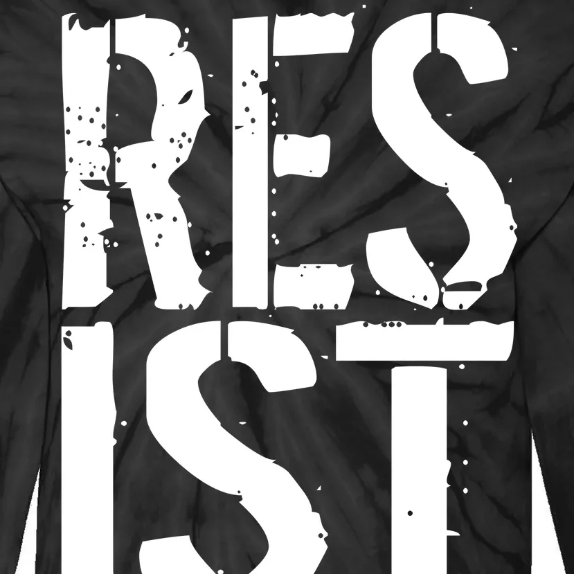 Resist Distressed Tie-Dye Long Sleeve Shirt