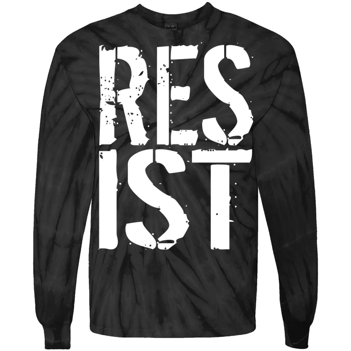 Resist Distressed Tie-Dye Long Sleeve Shirt