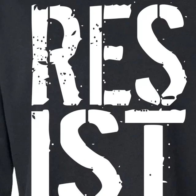 Resist Distressed Cropped Pullover Crew