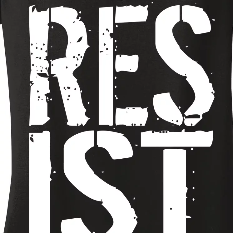 Resist Distressed Women's V-Neck T-Shirt