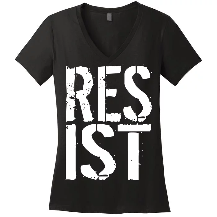 Resist Distressed Women's V-Neck T-Shirt