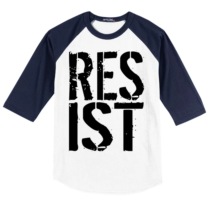 Resist Distressed Baseball Sleeve Shirt