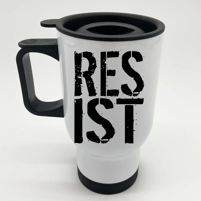 Resist Distressed Front & Back Stainless Steel Travel Mug