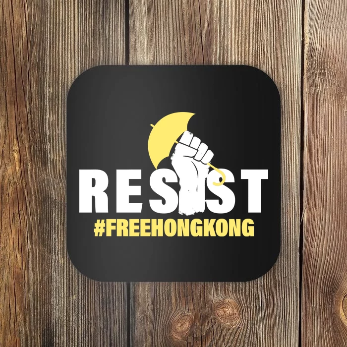 Resist Fight For Hong Kong Yellow Umbrella Movement Coaster