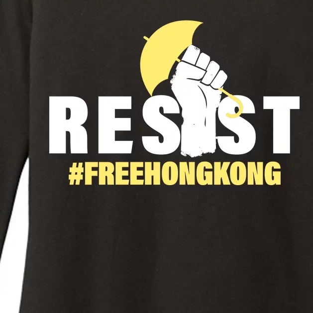 Resist Fight For Hong Kong Yellow Umbrella Movement Womens CVC Long Sleeve Shirt