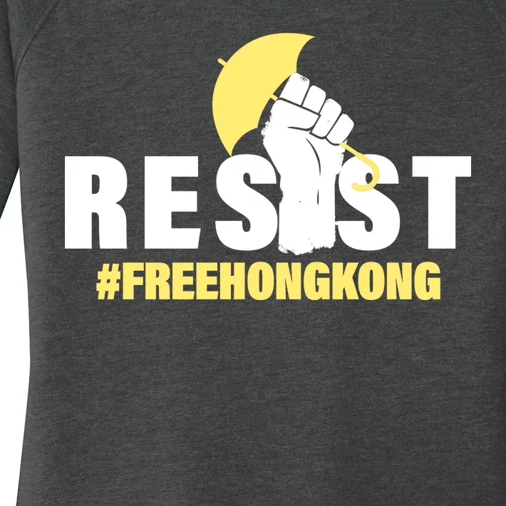 Resist Fight For Hong Kong Yellow Umbrella Movement Women's Perfect Tri Tunic Long Sleeve Shirt