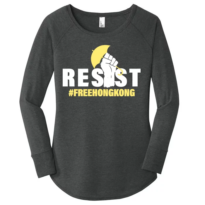 Resist Fight For Hong Kong Yellow Umbrella Movement Women's Perfect Tri Tunic Long Sleeve Shirt