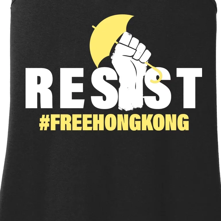 Resist Fight For Hong Kong Yellow Umbrella Movement Ladies Essential Tank