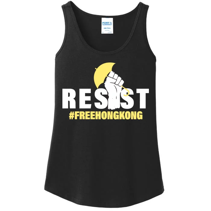 Resist Fight For Hong Kong Yellow Umbrella Movement Ladies Essential Tank