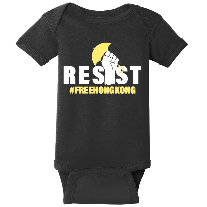 Resist Fight For Hong Kong Yellow Umbrella Movement Baby Bodysuit