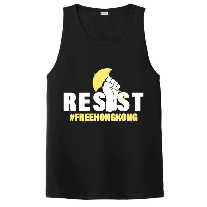 Resist Fight For Hong Kong Yellow Umbrella Movement Performance Tank