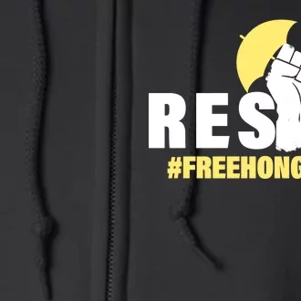 Resist Fight For Hong Kong Yellow Umbrella Movement Full Zip Hoodie