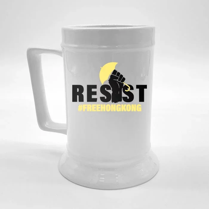 Resist Fight For Hong Kong Yellow Umbrella Movement Front & Back Beer Stein