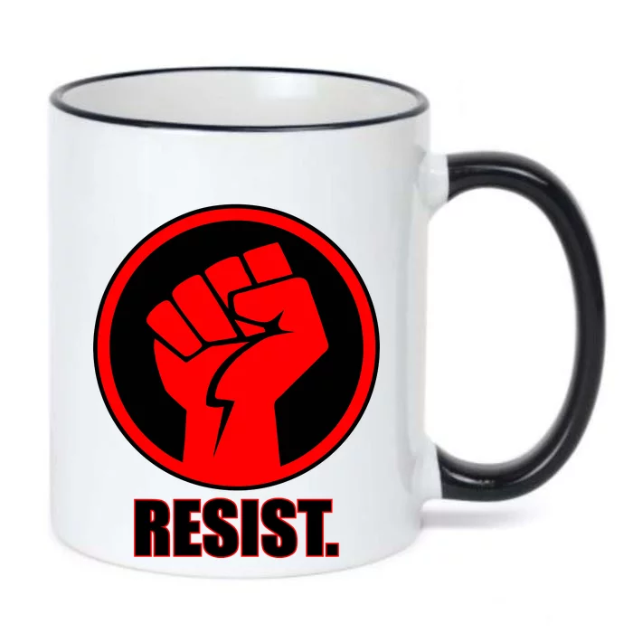 Resist Fist Circle Crest Resistance Anti Trump Black Color Changing Mug