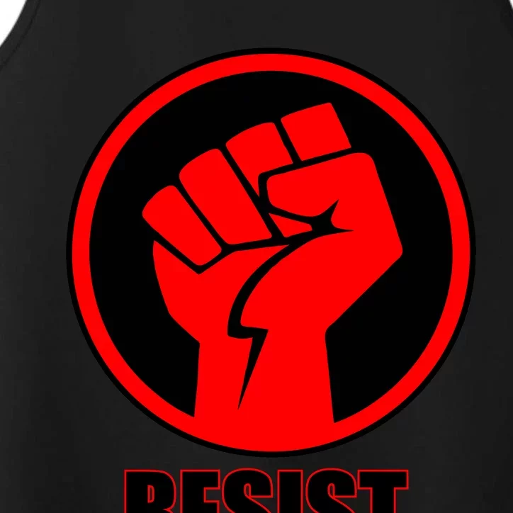 Resist Fist Circle Crest Resistance Anti Trump Performance Tank