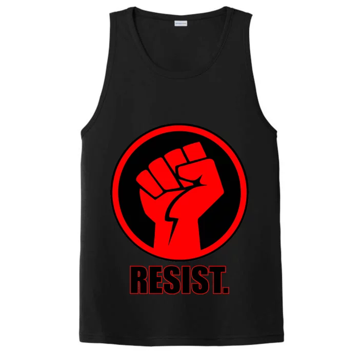 Resist Fist Circle Crest Resistance Anti Trump Performance Tank