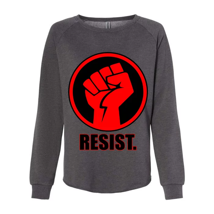 Resist Fist Circle Crest Resistance Anti Trump Womens California Wash Sweatshirt