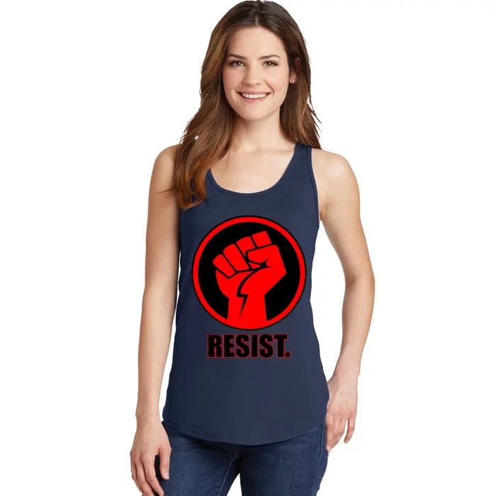 Resist Fist Circle Crest Resistance Anti Trump Ladies Essential Tank