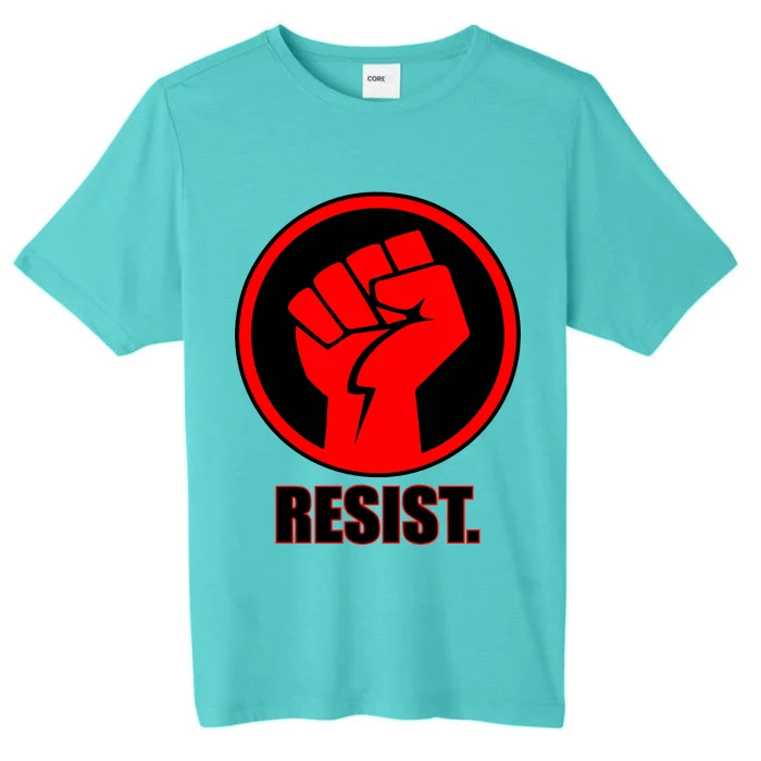 Resist Fist Circle Crest Resistance Anti Trump ChromaSoft Performance T-Shirt