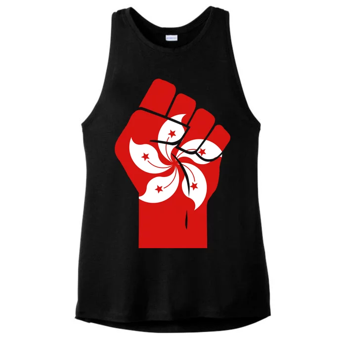 Resist Fist Hong Kong Flag Ladies Tri-Blend Wicking Tank