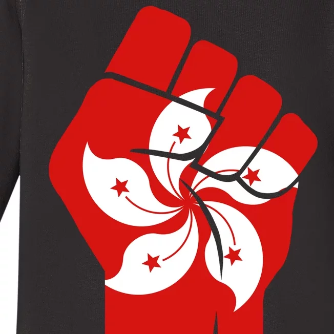 Resist Fist Hong Kong Flag Baby Long Sleeve Bodysuit