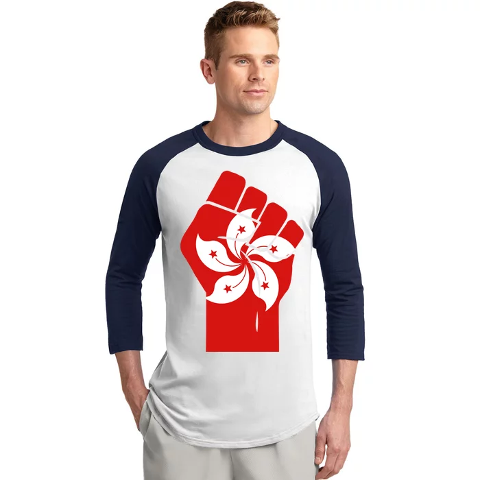 Resist Fist Hong Kong Flag Baseball Sleeve Shirt