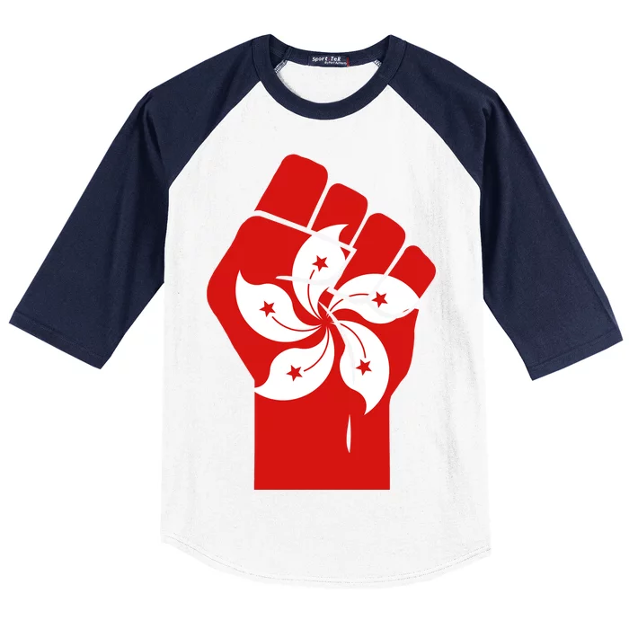 Resist Fist Hong Kong Flag Baseball Sleeve Shirt