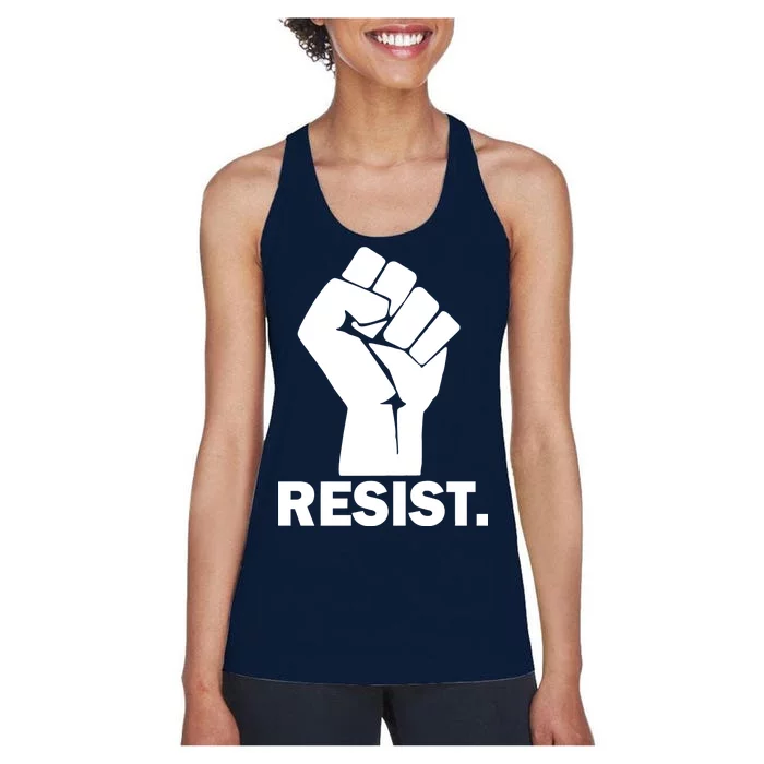 Resist Fist Logo Anti Trump Women's Racerback Tank