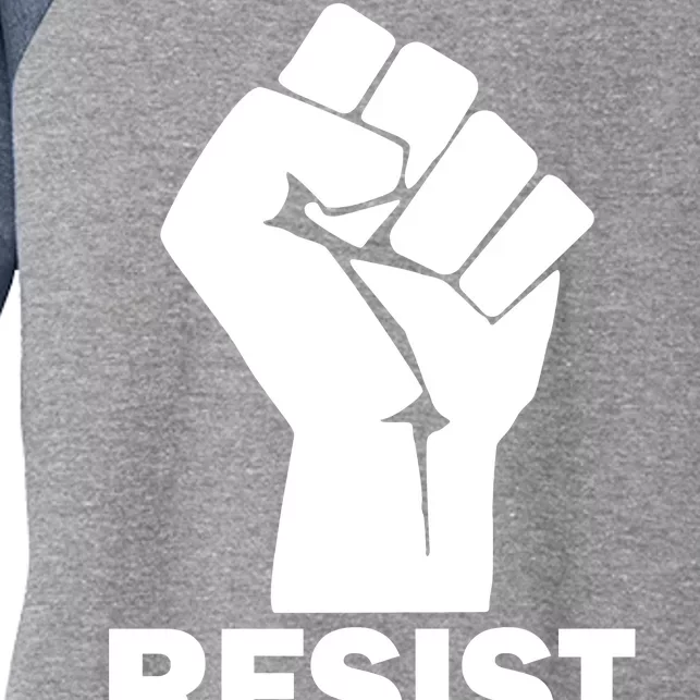 Resist Fist Logo Anti Trump Women's Tri-Blend 3/4-Sleeve Raglan Shirt