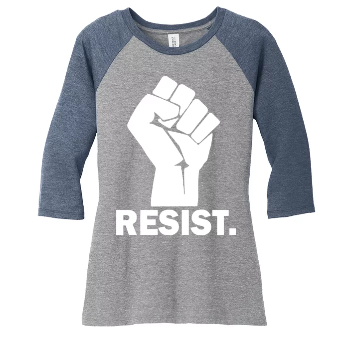 Resist Fist Logo Anti Trump Women's Tri-Blend 3/4-Sleeve Raglan Shirt