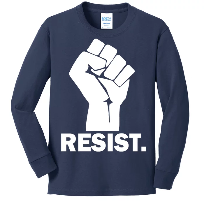 Resist Fist Logo Anti Trump Kids Long Sleeve Shirt