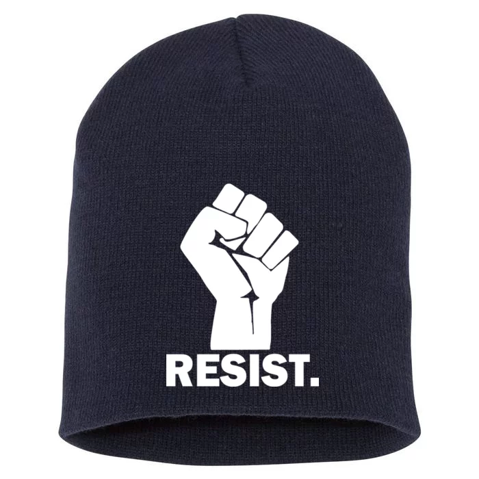 Resist Fist Logo Anti Trump Short Acrylic Beanie