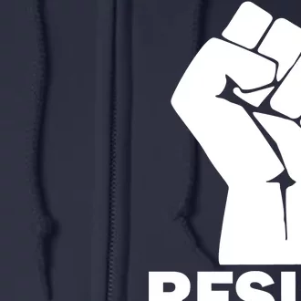 Resist Fist Logo Anti Trump Full Zip Hoodie