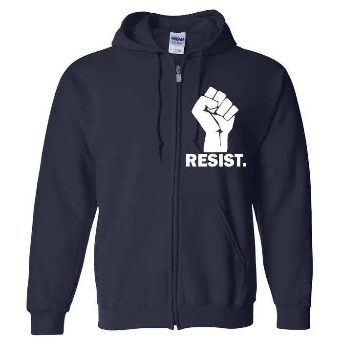 Resist Fist Logo Anti Trump Full Zip Hoodie