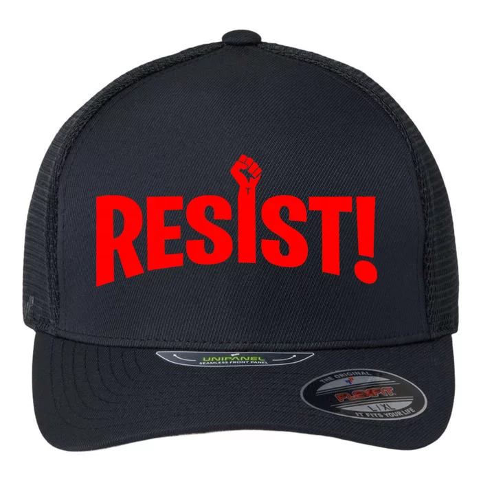 Resist Fist Logo Anti Trump Resistance Revolution Flexfit Unipanel Trucker Cap