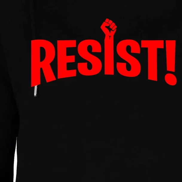 Resist Fist Logo Anti Trump Resistance Revolution Womens Funnel Neck Pullover Hood