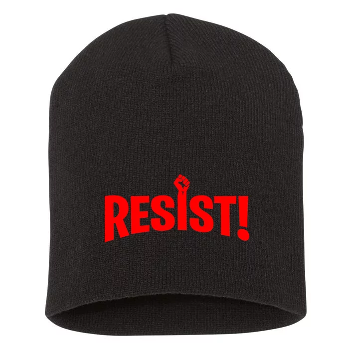 Resist Fist Logo Anti Trump Resistance Revolution Short Acrylic Beanie