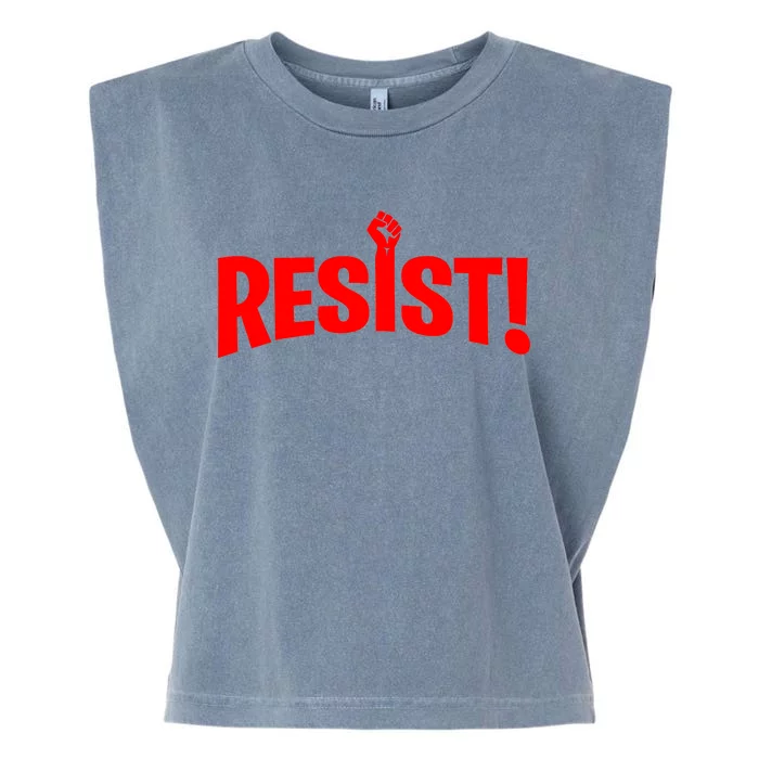 Resist Fist Logo Anti Trump Resistance Revolution Garment-Dyed Women's Muscle Tee